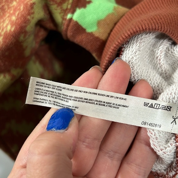 Free People Movement Multicolor Checker Mock Neck Crop Sweatshirt Size Medium - Picture 7 of 9